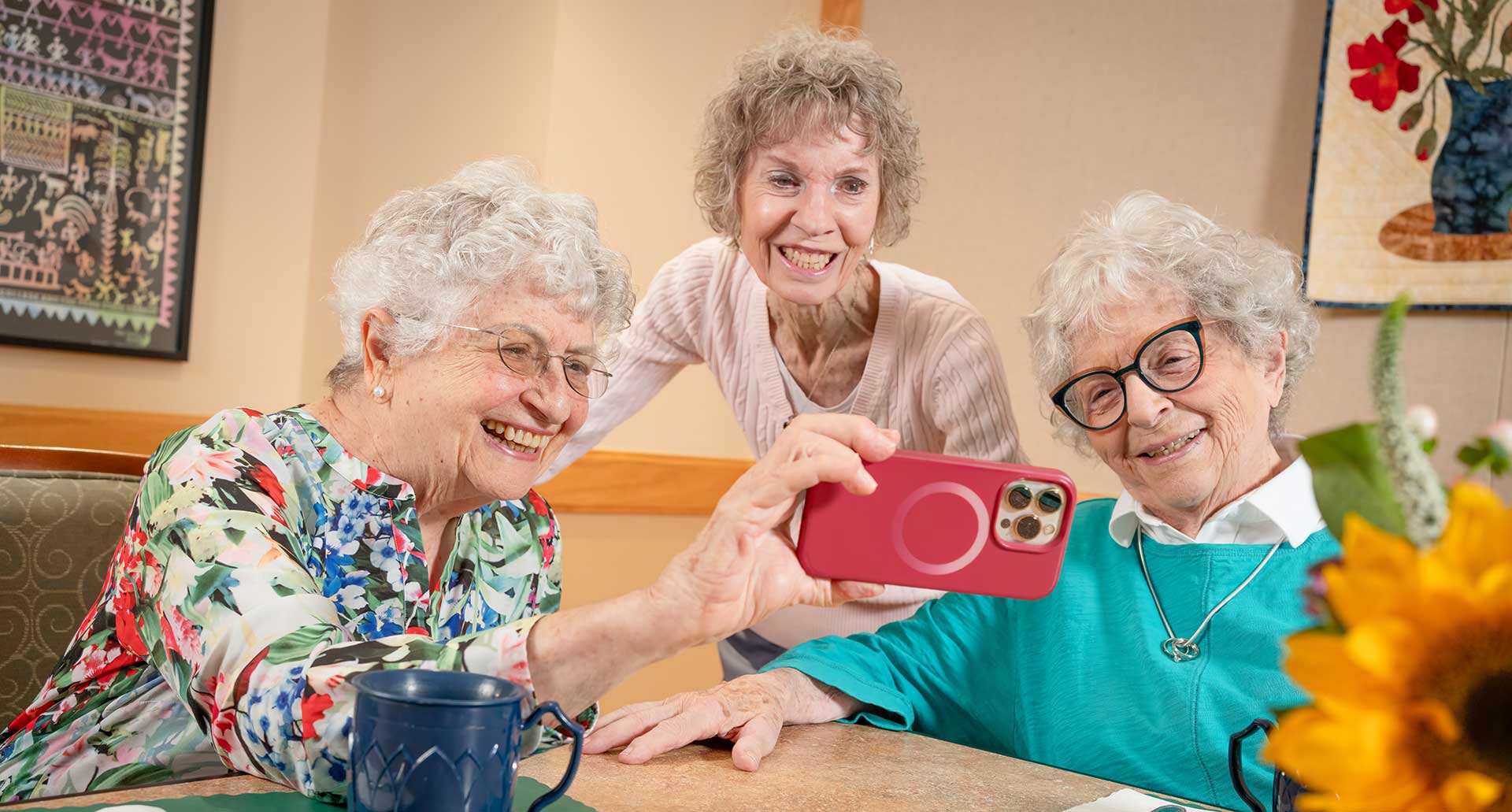 Residents taking a selfie at Foxdale Village
